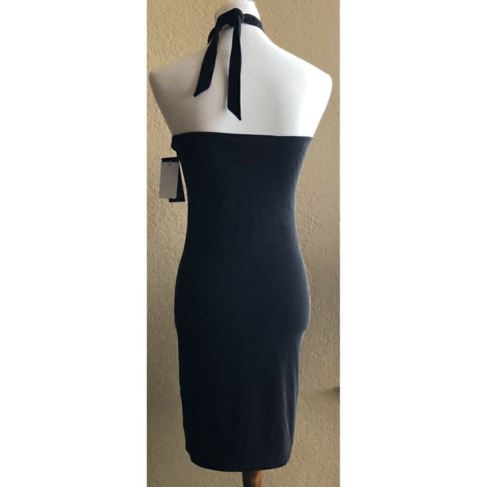 Free Press Womens Black Stretch Halter Tie Neck Dress Dress Size M - Picture 3 of 11